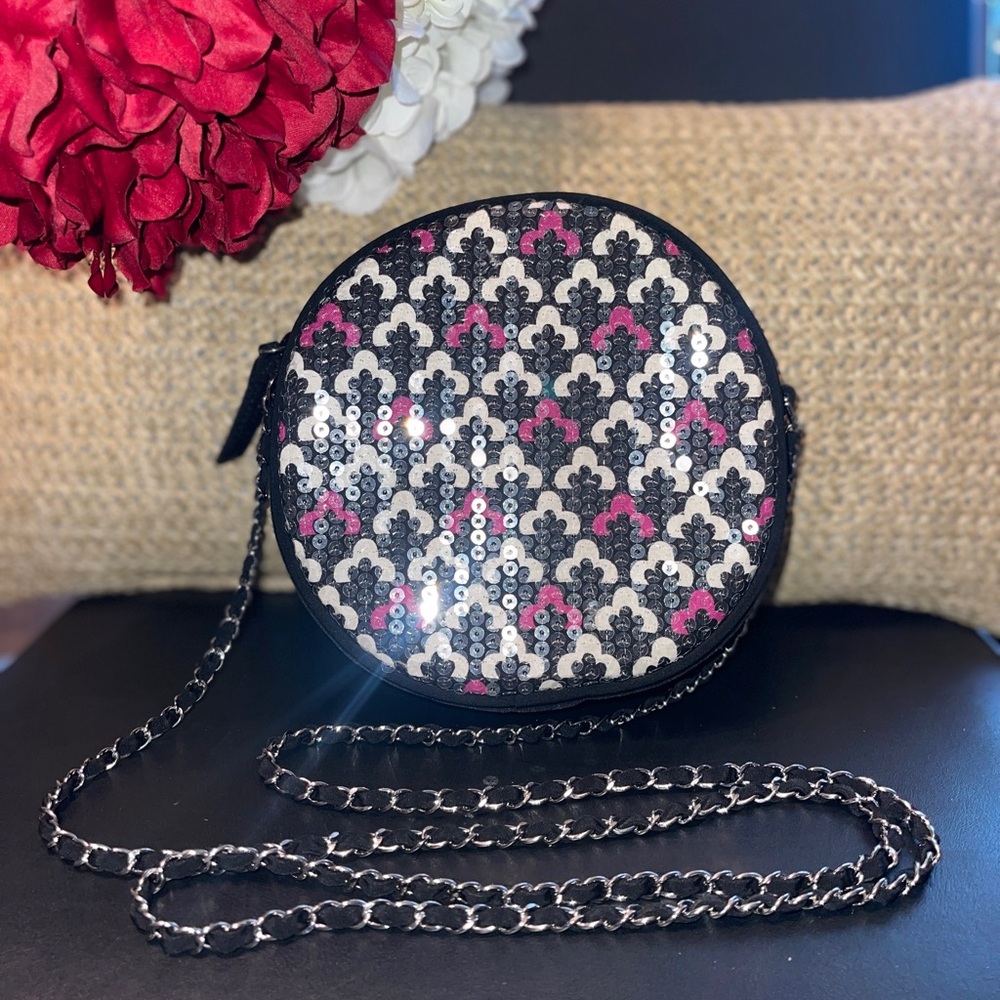 Vera Bradley Black and Pink Sequin Crossbody Bag